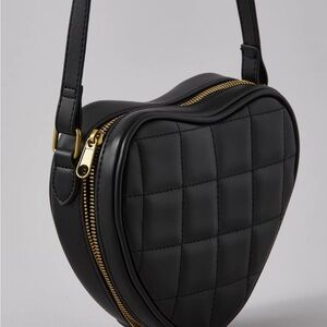 American Eagle Outfitters Black and Gold Crossbody Bag